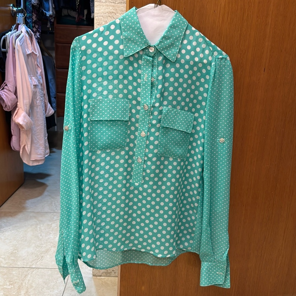 Polka Dot button down blouse